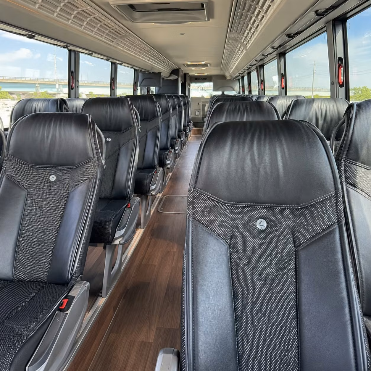 56 passenger charter bus interior